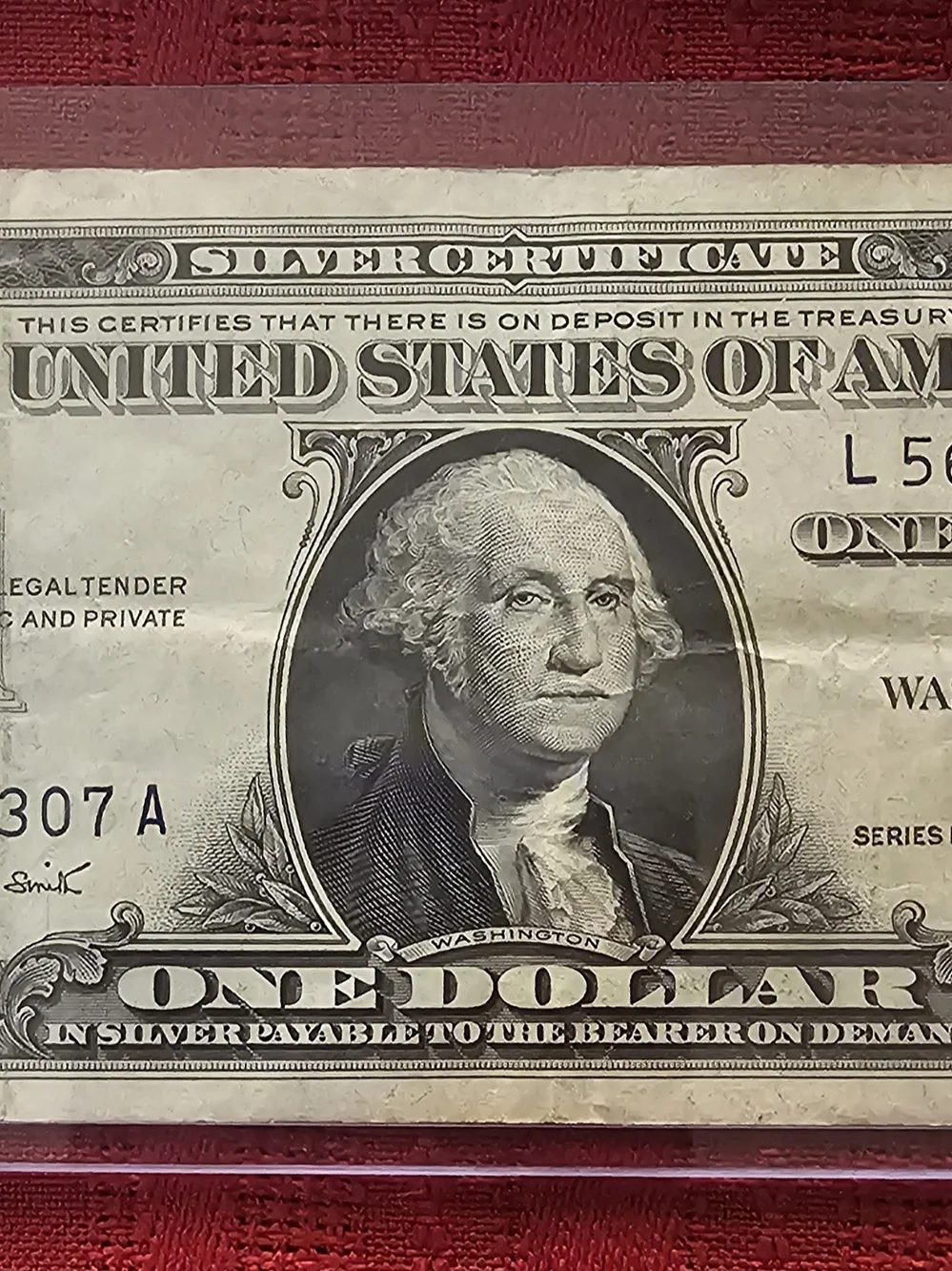 Vintage Silver Certificate Necktie - Black/Gray Pattern - Picture 3 of 5